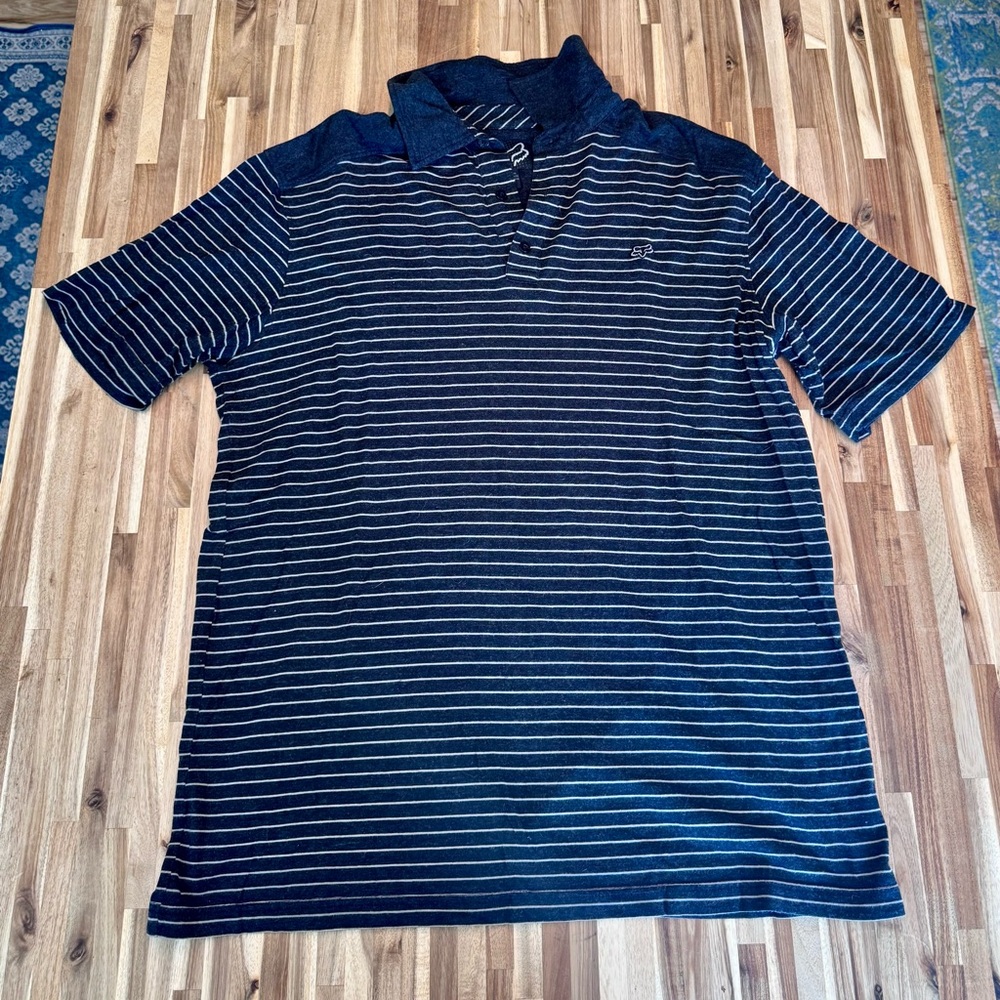 Gray Fox Striped Polo Shirt